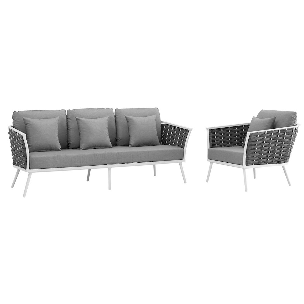 Stance 2 Piece Outdoor Patio Aluminum Sectional Sofa Set. Picture 1