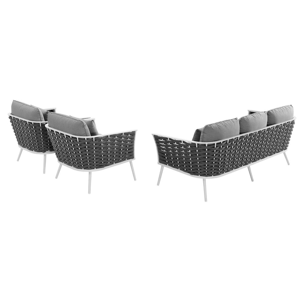 Stance 3 Piece Outdoor Patio Aluminum Sectional Sofa Set. Picture 2