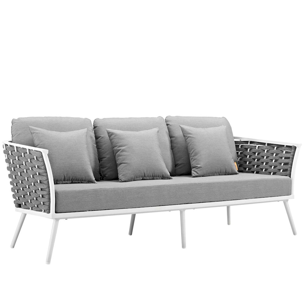 Stance 3 Piece Outdoor Patio Aluminum Sectional Sofa Set. Picture 4