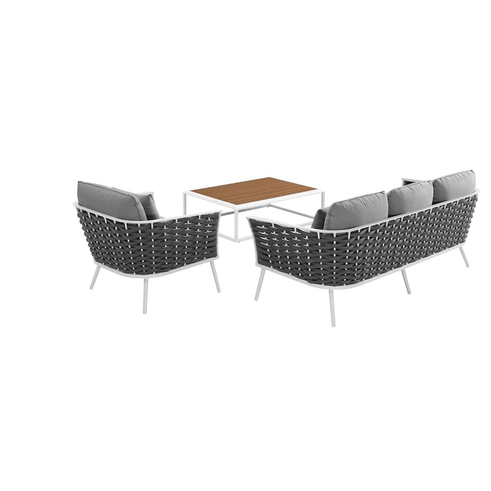 Stance 3 Piece Outdoor Patio Aluminum Sectional Sofa Set. Picture 2