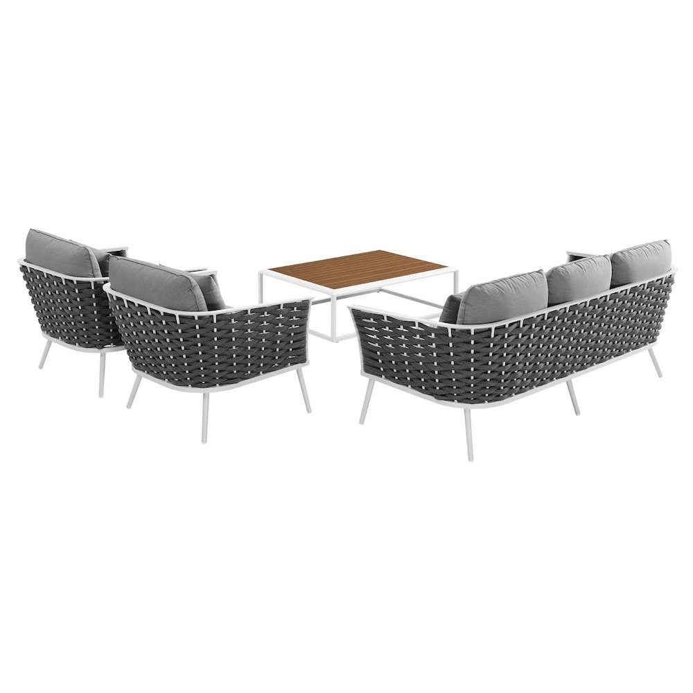 Stance 4 Piece Outdoor Patio Aluminum Sectional Sofa Set. Picture 2