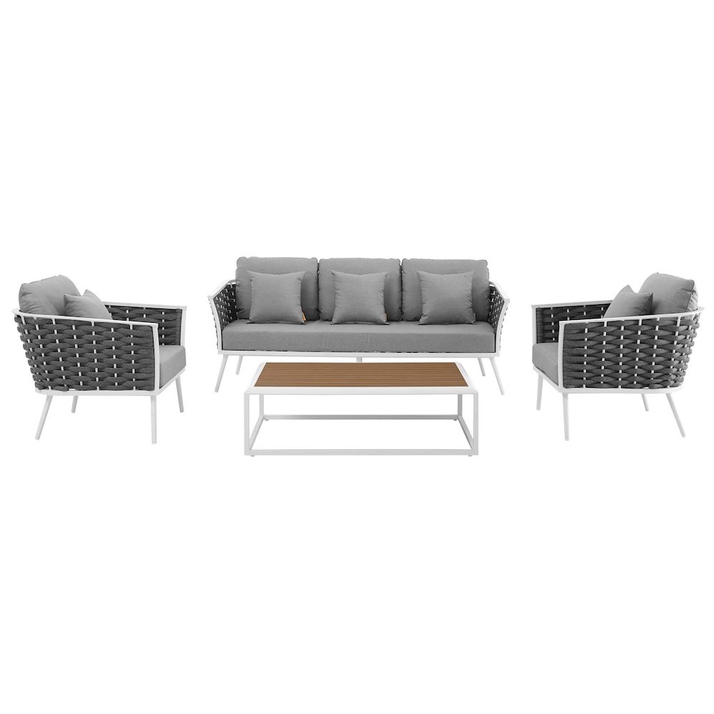Stance 4 Piece Outdoor Patio Aluminum Sectional Sofa Set. Picture 3