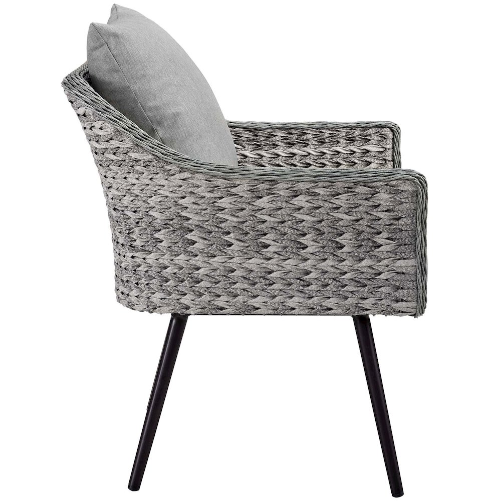 Endeavor 2 Piece Outdoor Patio Wicker Rattan Loveseat and Armchair Set. Picture 7