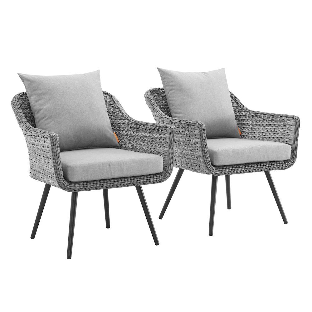 Endeavor Outdoor Patio Wicker Rattan Armchair Set of 2. Picture 1
