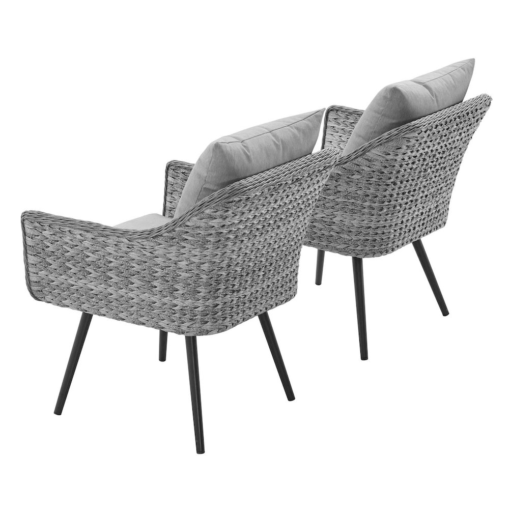 Endeavor Outdoor Patio Wicker Rattan Armchair Set of 2. Picture 2