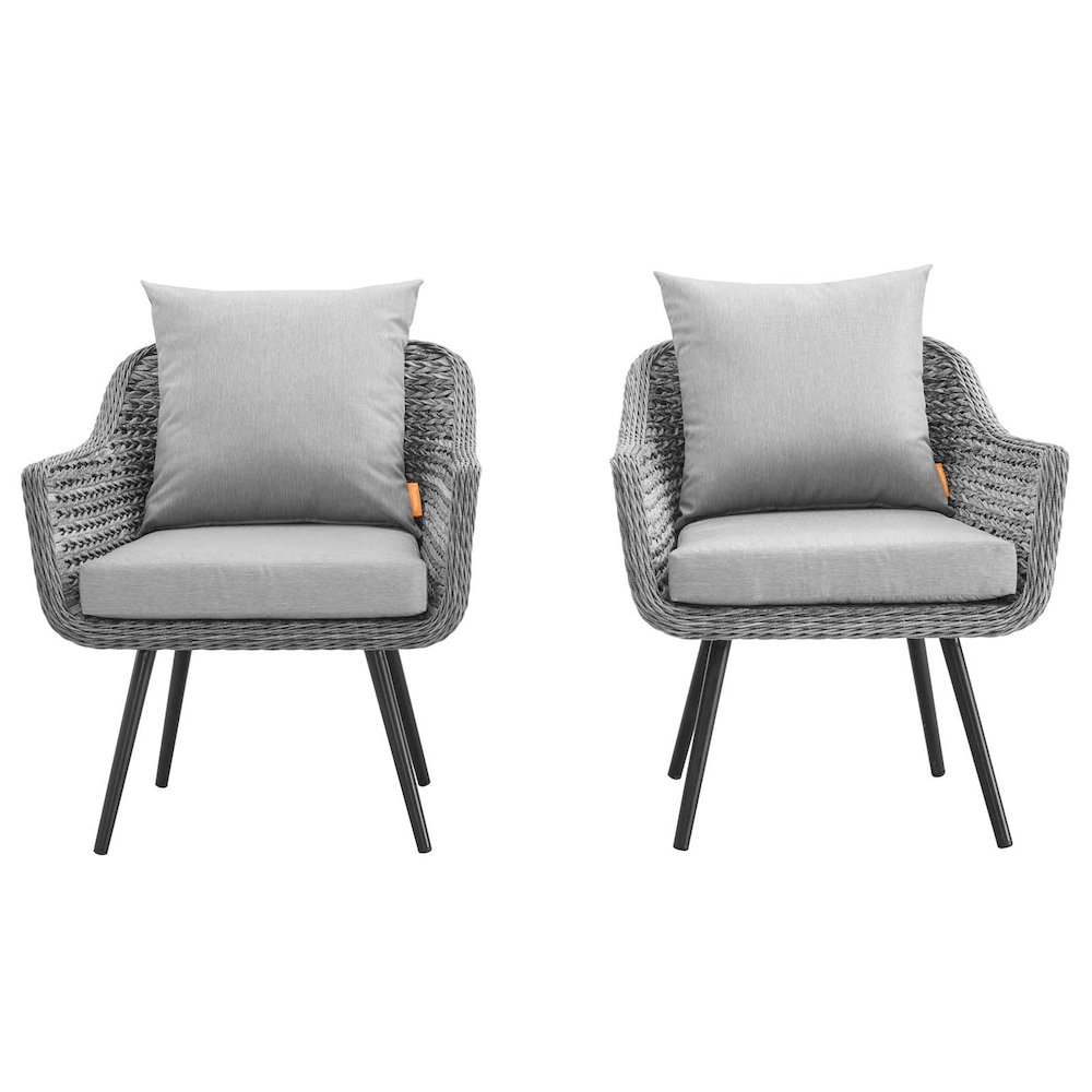 Endeavor Outdoor Patio Wicker Rattan Armchair Set of 2. Picture 3