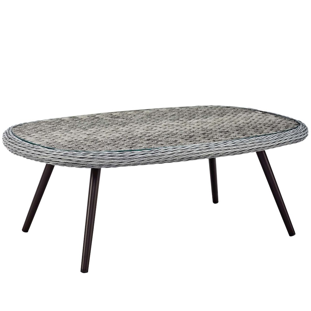 4 Piece Outdoor Wicker Rattan Loveseat Armchair and Coffee Table Set. Picture 8