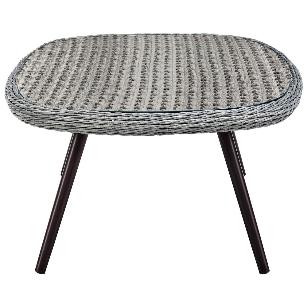 4 Piece Outdoor Wicker Rattan Loveseat Armchair and Coffee Table Set. Picture 9