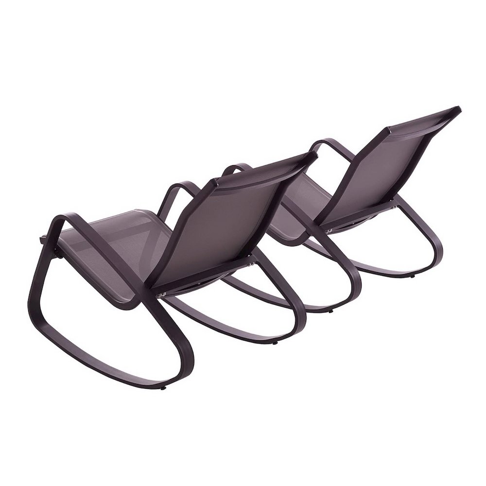 Traveler Outdoor Patio Mesh Sling Rocking Lounge Chair Set of 2. Picture 2