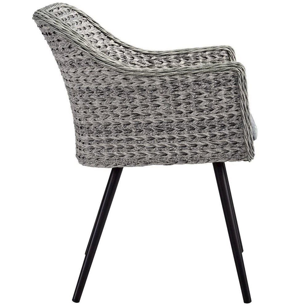 Endeavor Outdoor Patio Wicker Rattan Dining Armchair Set of 2. Picture 5