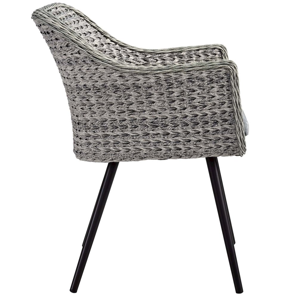 Endeavor 3 Piece Outdoor Patio Wicker Rattan Dining Set. Picture 5
