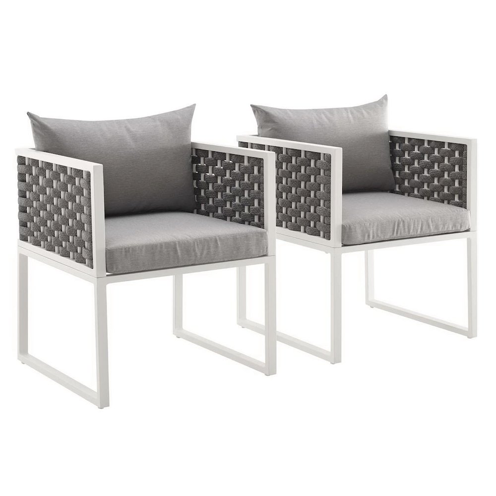 Stance Outdoor Patio Aluminum Dining Armchair Set of 2. Picture 1
