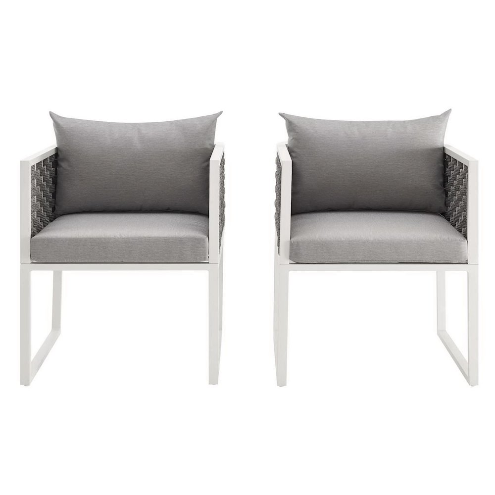Stance Outdoor Patio Aluminum Dining Armchair Set of 2. Picture 3