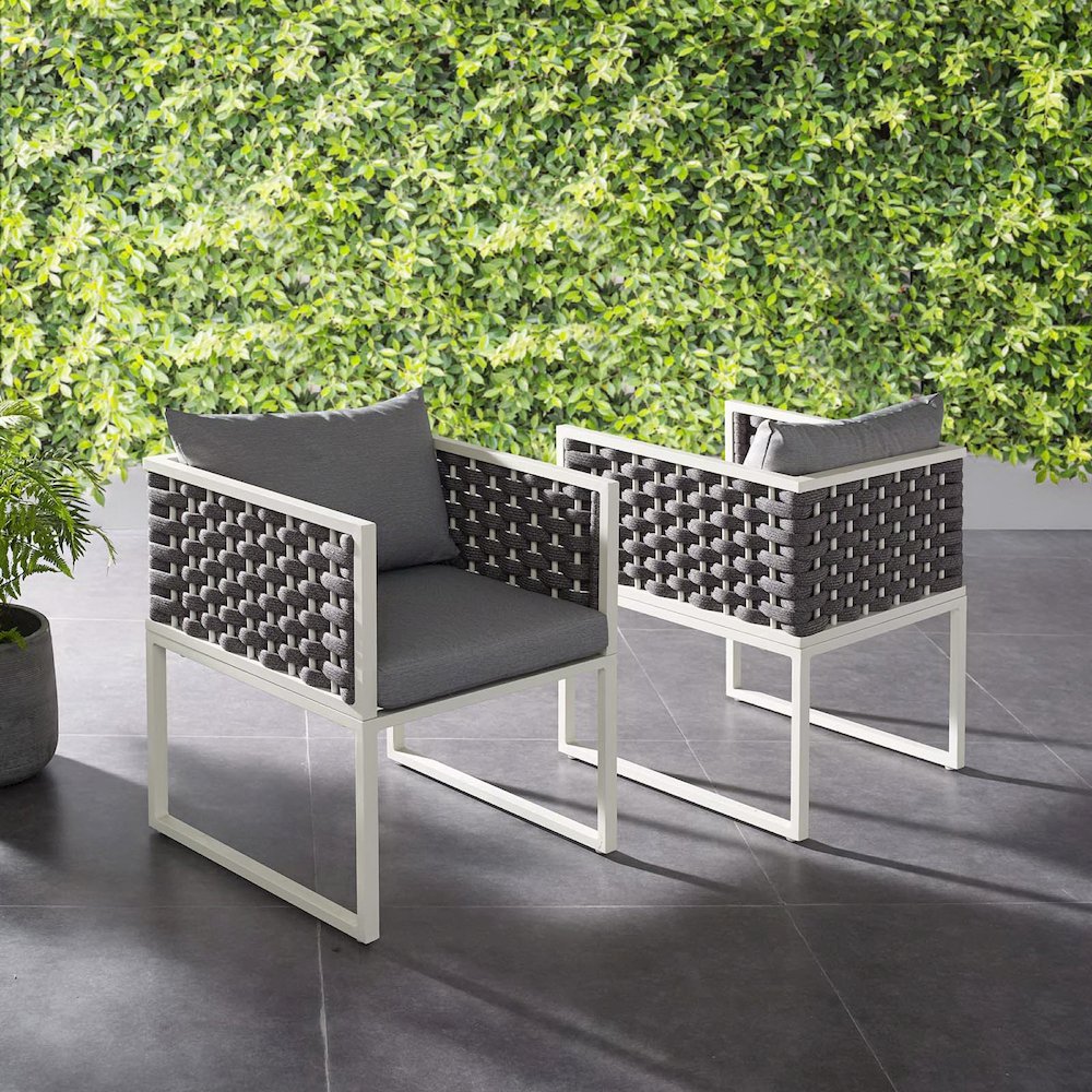 Stance Outdoor Patio Aluminum Dining Armchair Set of 2. Picture 6