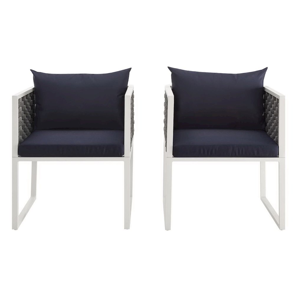 Stance Outdoor Patio Aluminum Dining Armchair Set of 2. Picture 3