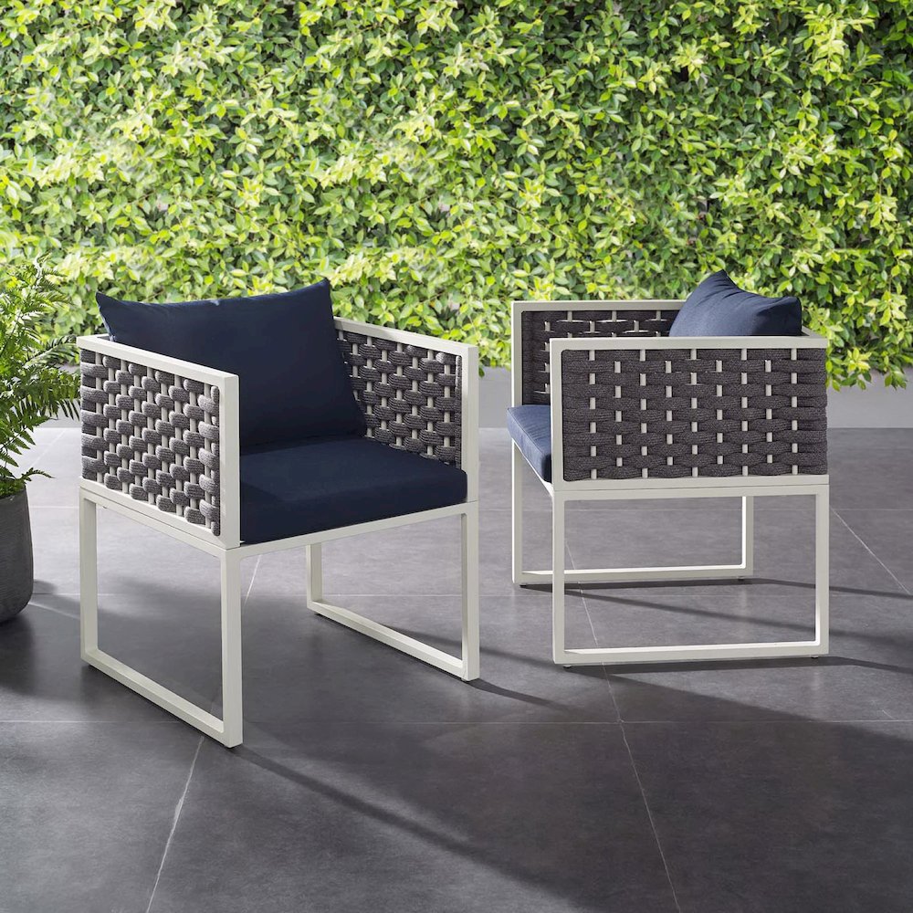 Stance Outdoor Patio Aluminum Dining Armchair Set of 2. Picture 6