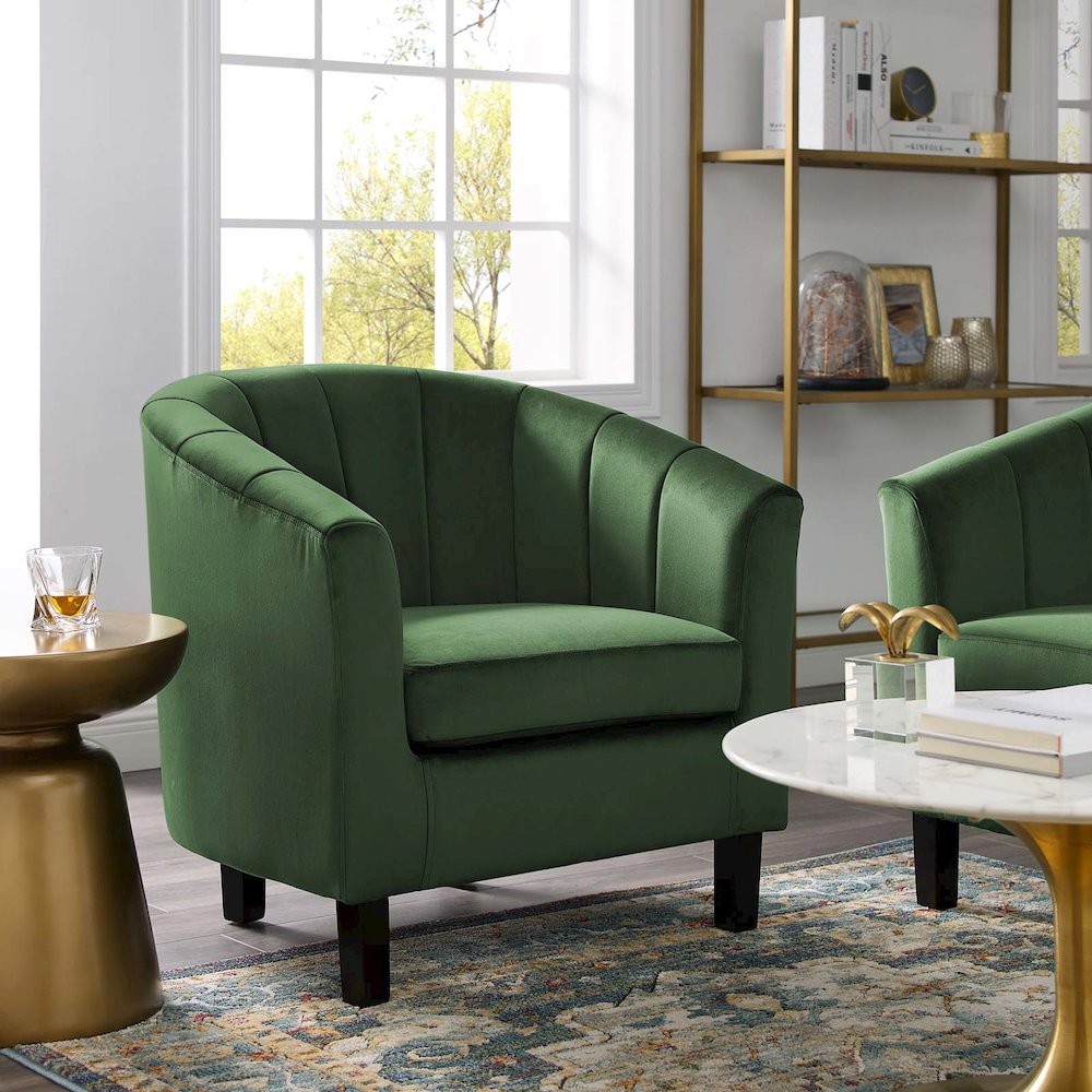 Prospect Channel Tufted Performance Velvet Armchair. Picture 6