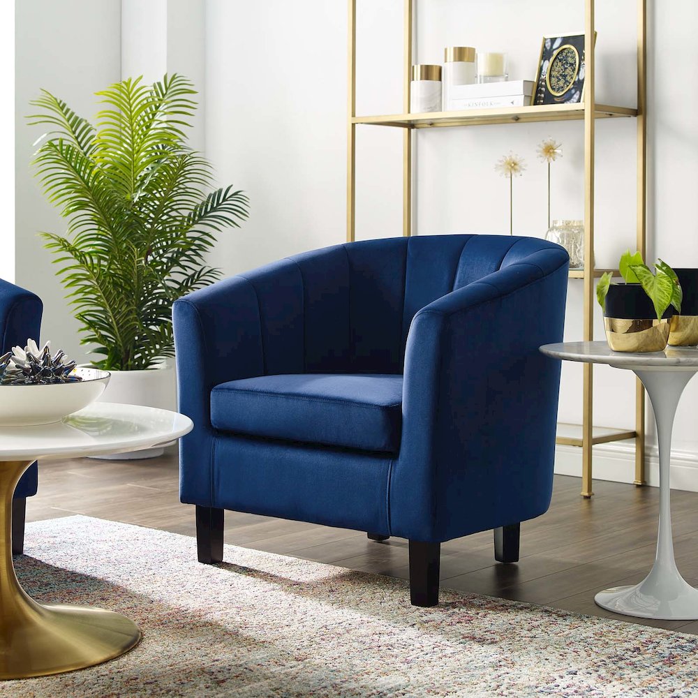 Prospect Channel Tufted Performance Velvet Armchair. Picture 6