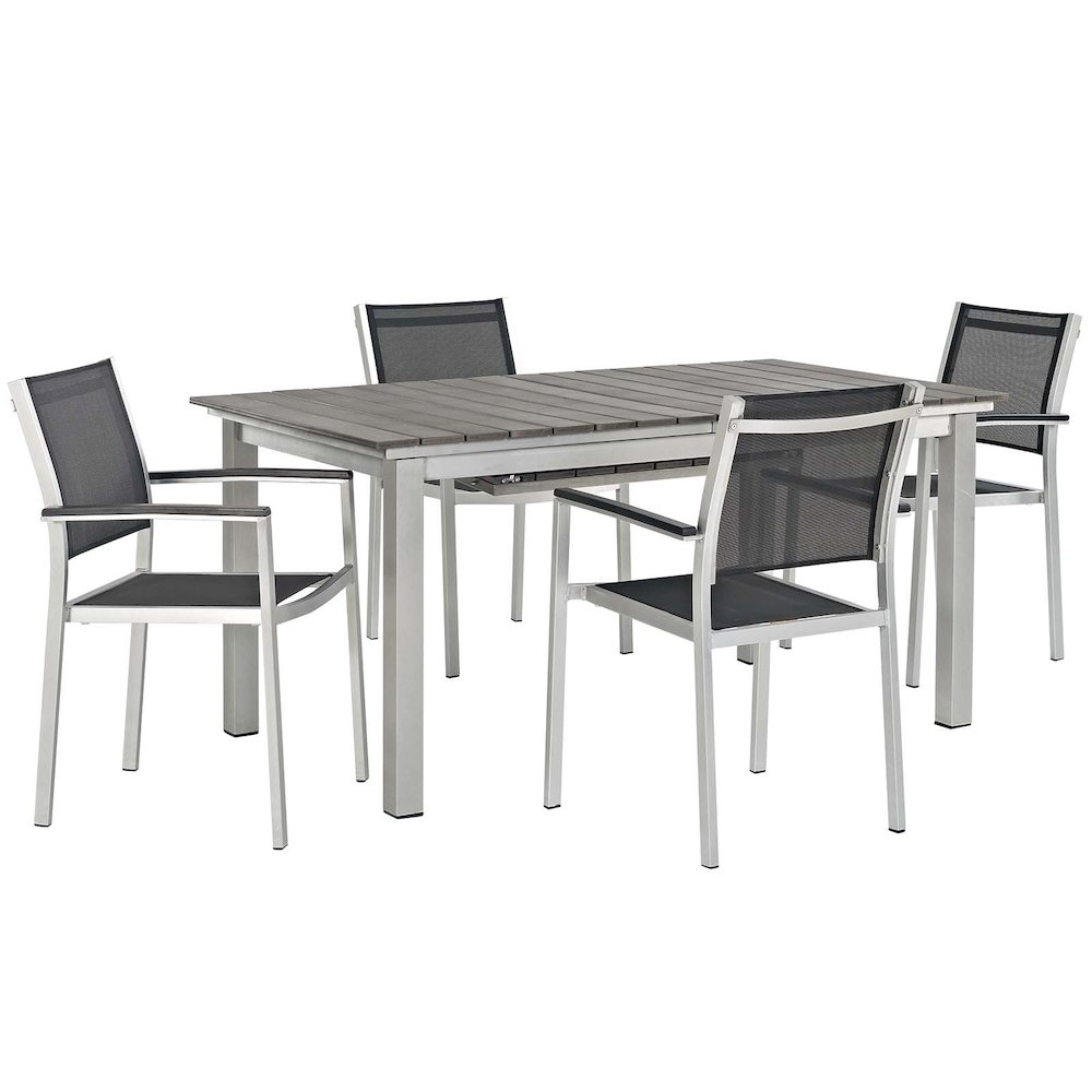 Shore 5 Piece Outdoor Patio Aluminum Dining Set. Picture 1