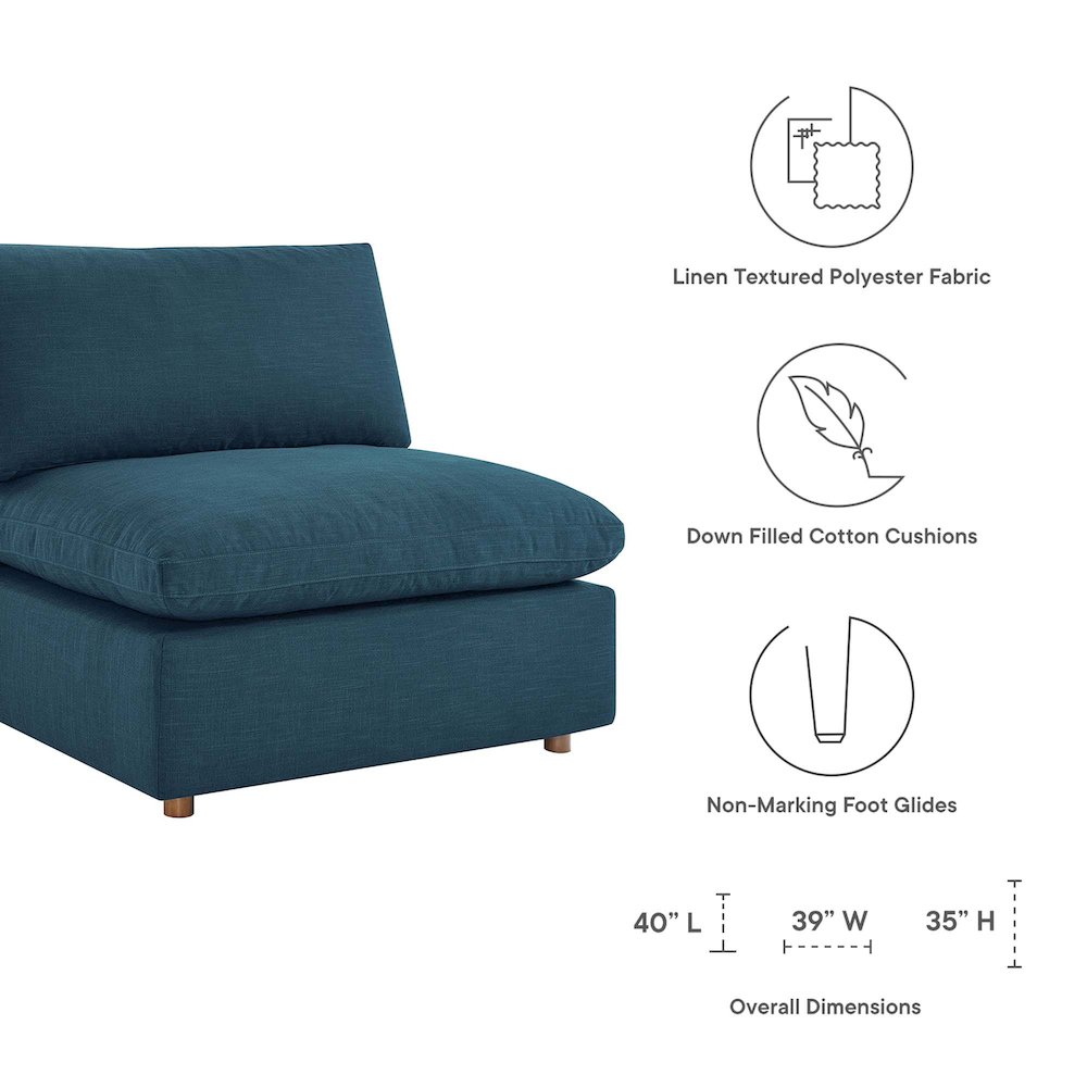 Commix Down Filled Overstuffed Armless Chair. Picture 2