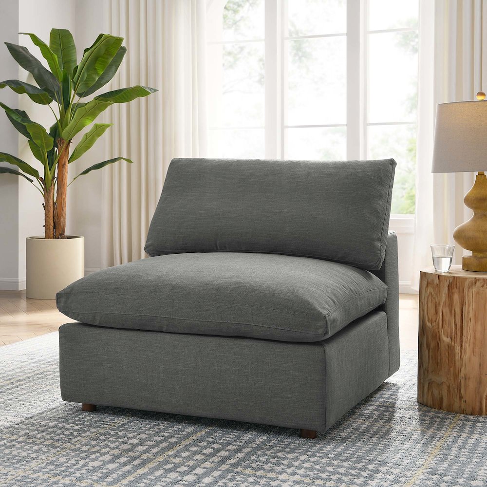 Commix Down Filled Overstuffed Armless Chair. Picture 7