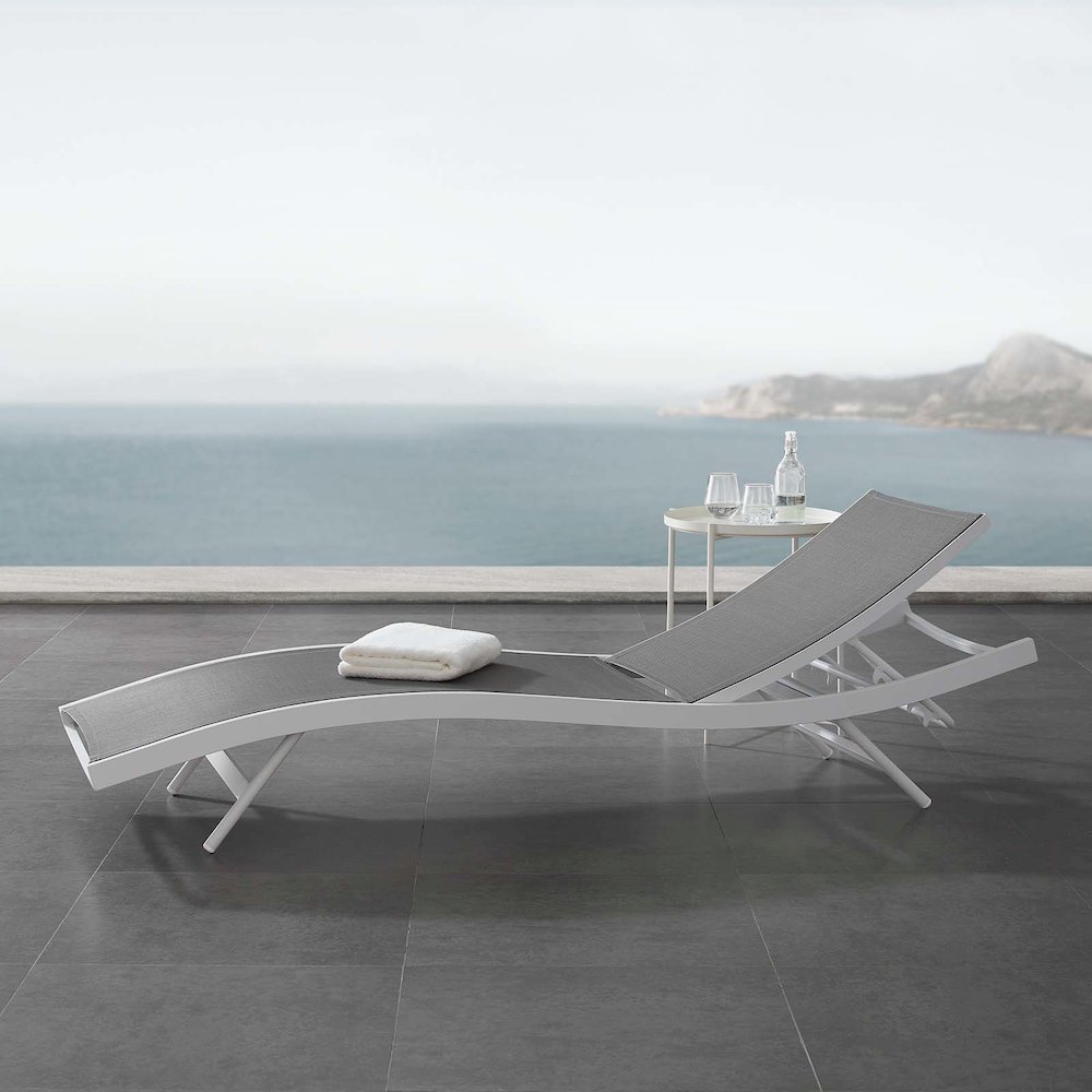 Glimpse Outdoor Patio Mesh Chaise Lounge Chair. Picture 7