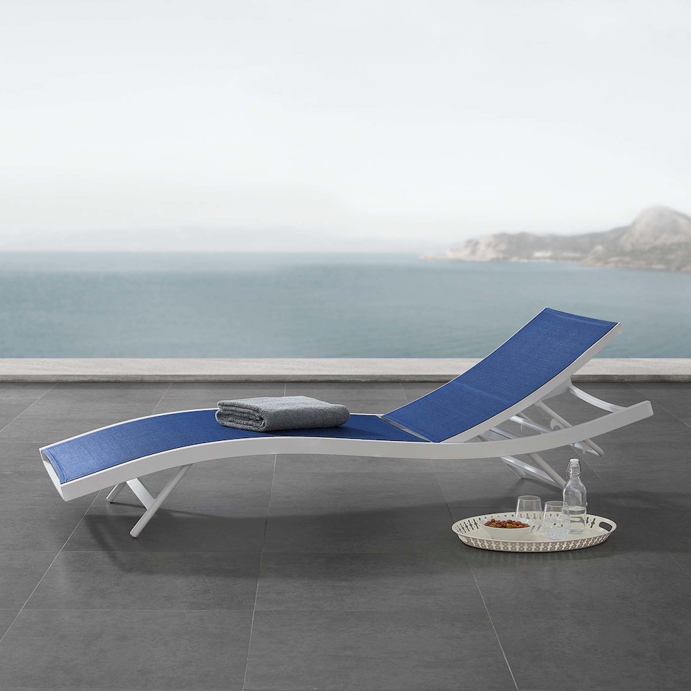 Glimpse Outdoor Patio Mesh Chaise Lounge Chair. Picture 7