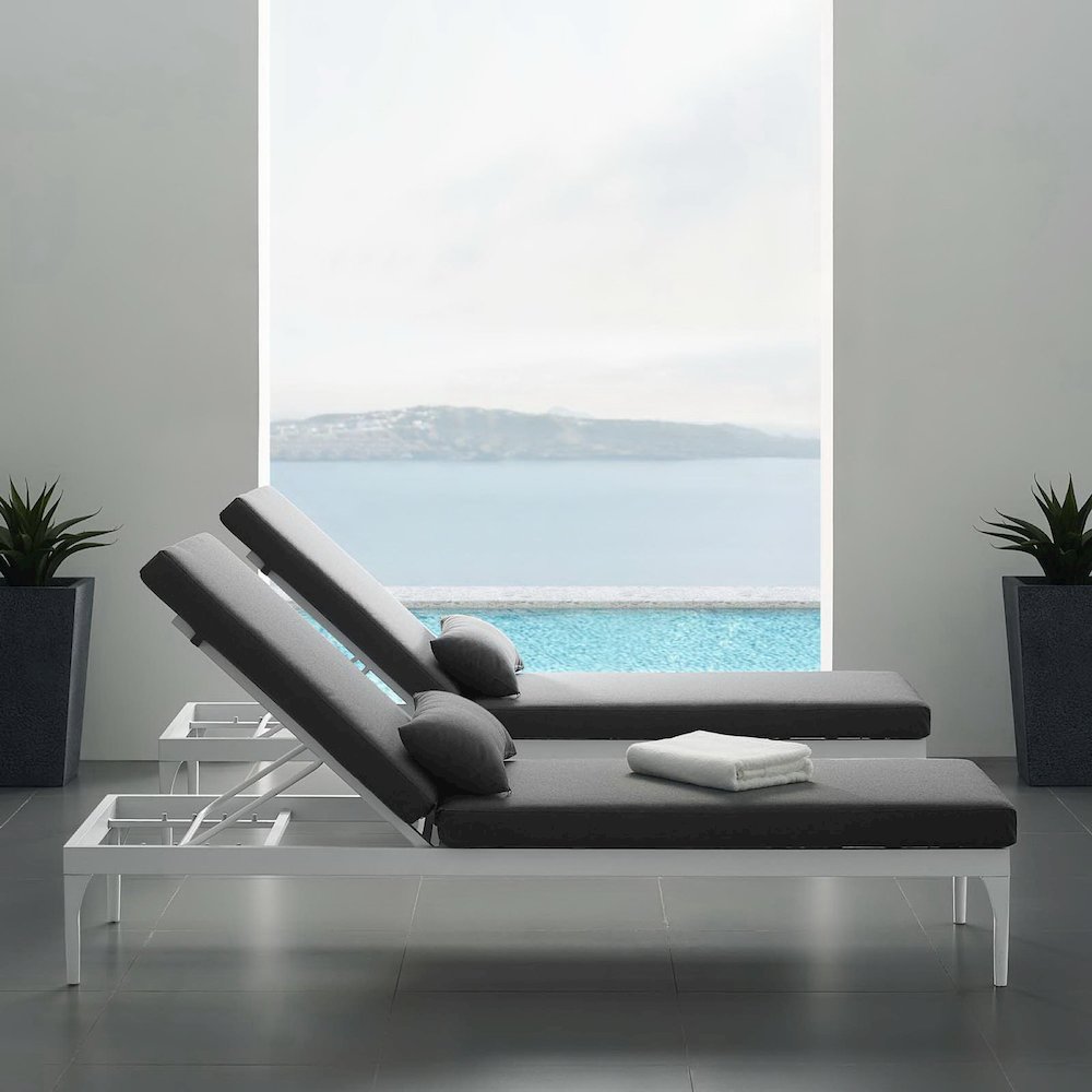 Perspective Cushion Outdoor Patio Chaise Lounge Chair. Picture 7