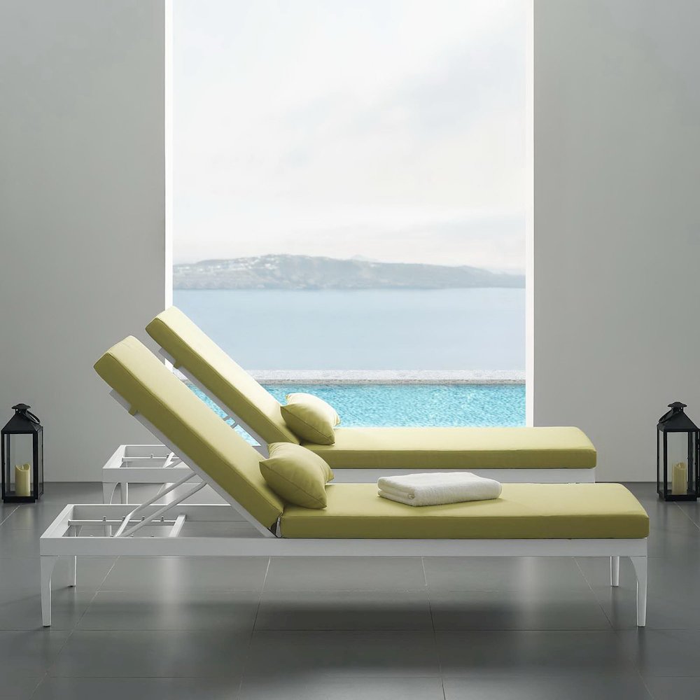 Perspective Cushion Outdoor Patio Chaise Lounge Chair. Picture 7