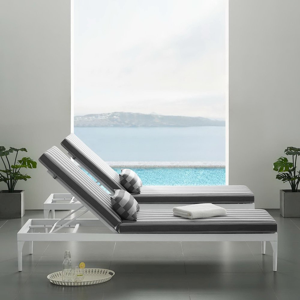 Perspective Cushion Outdoor Patio Chaise Lounge Chair. Picture 7