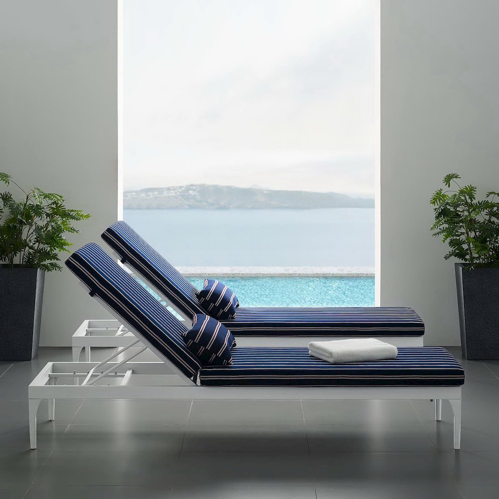 Perspective Cushion Outdoor Patio Chaise Lounge Chair. Picture 7