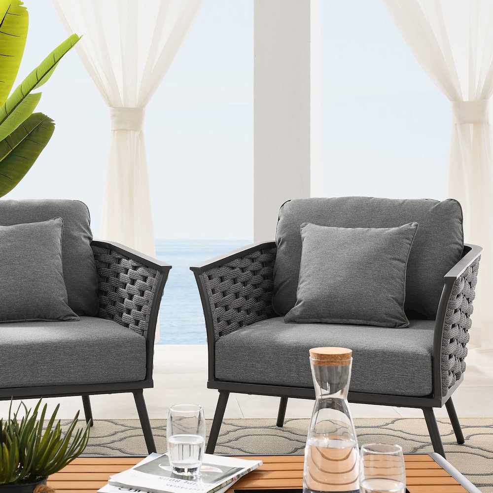 Stance 5 Piece Outdoor Patio Aluminum Sectional Sofa Set. Picture 9