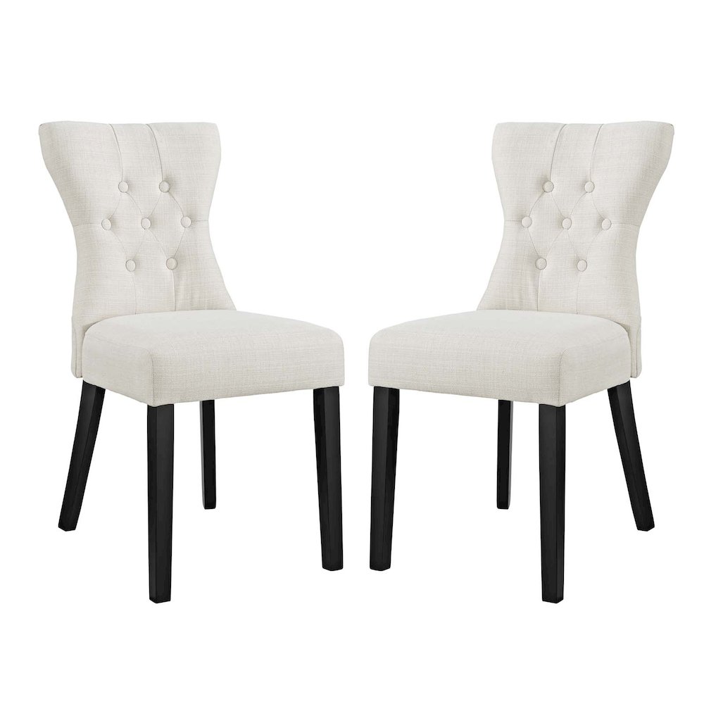 Silhouette Upholstered Fabric Dining Side Chairs Set of 2. Picture 1