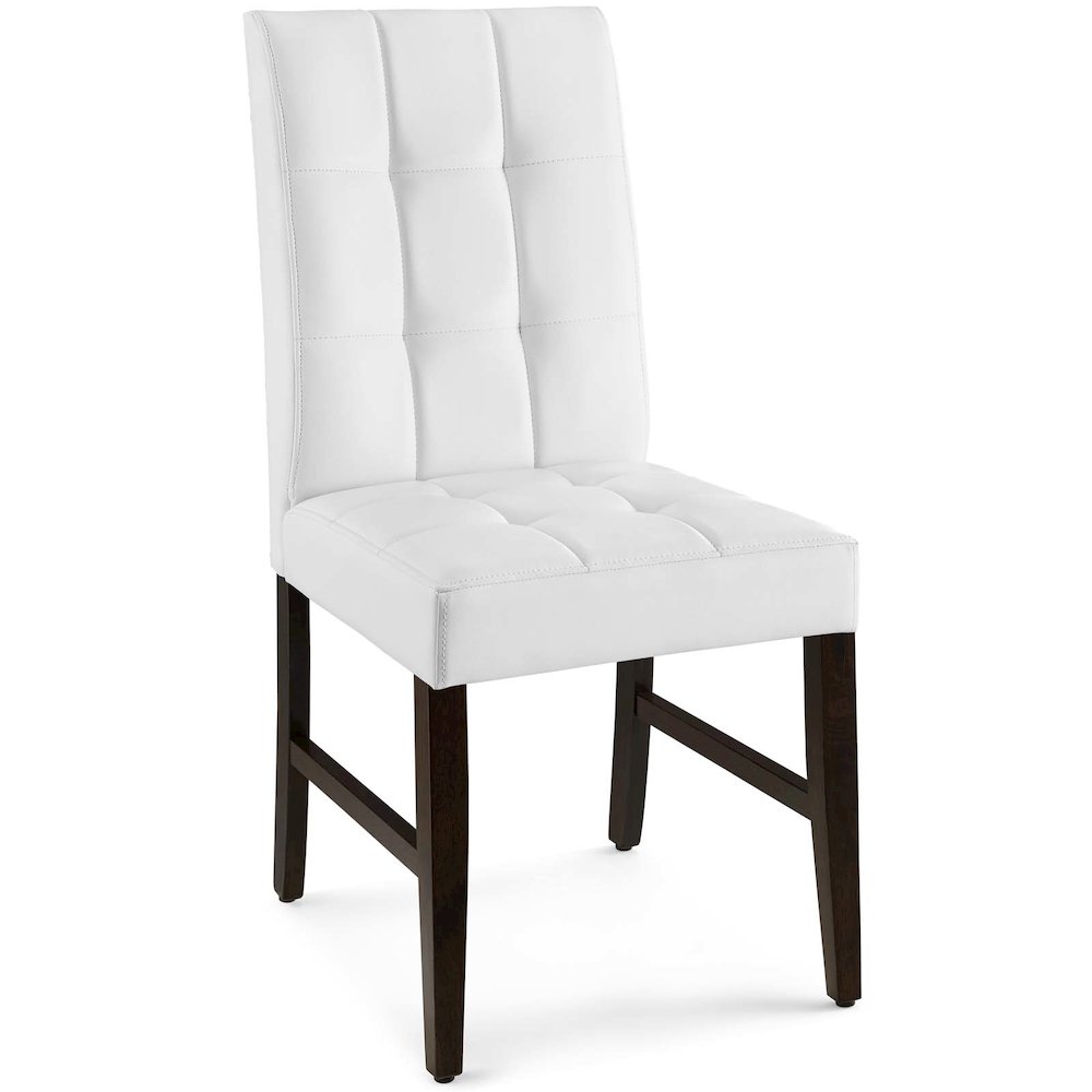 Promulgate Biscuit Tufted Upholstered Faux Leather Dining Side Chair Set of 2. Picture 2