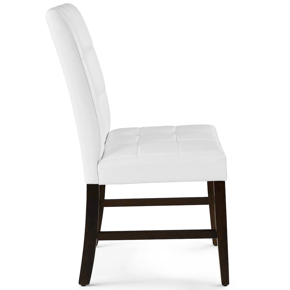 Promulgate Biscuit Tufted Upholstered Faux Leather Dining Side Chair Set of 2. Picture 3
