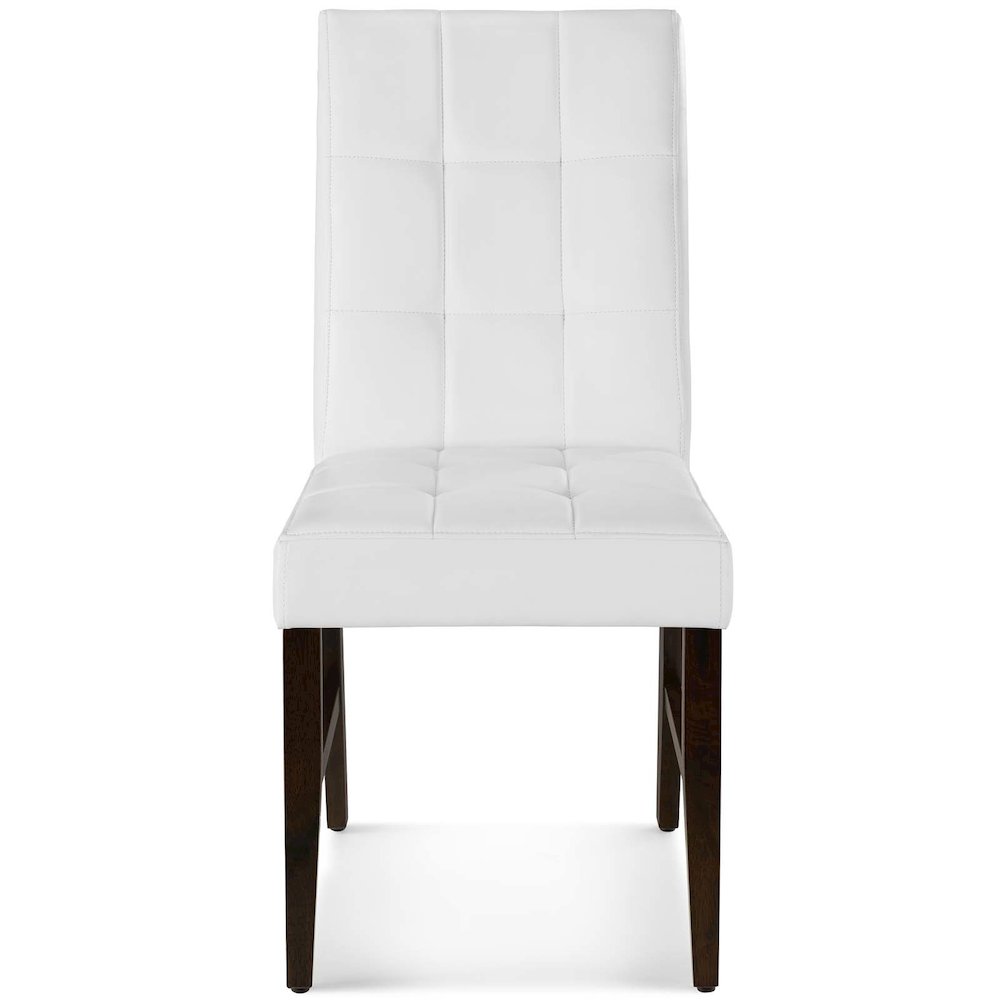 Promulgate Biscuit Tufted Upholstered Faux Leather Dining Side Chair Set of 2. Picture 5