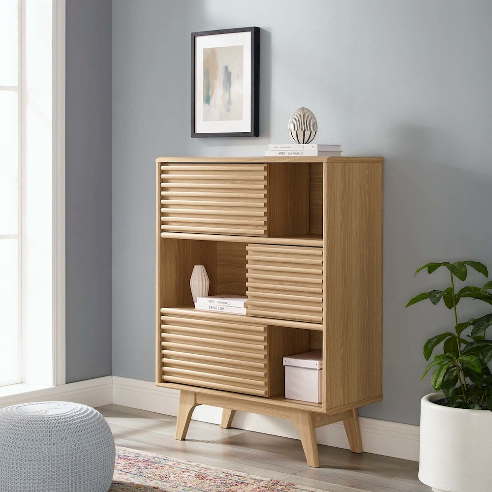 Render Three-Tier Display Storage Cabinet Stand. Picture 7