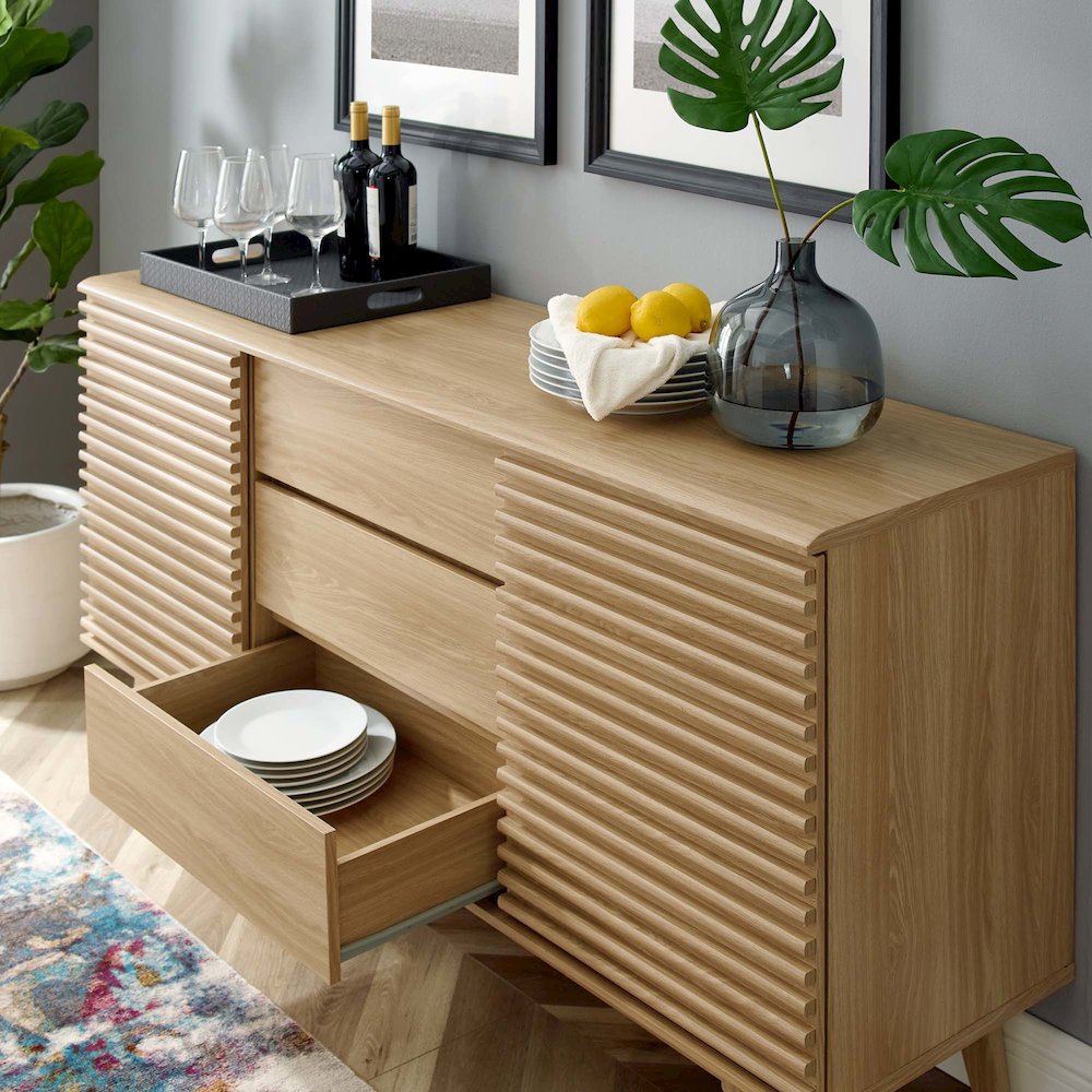 Render 63" Sideboard Buffet Table or TV Stand. Picture 9