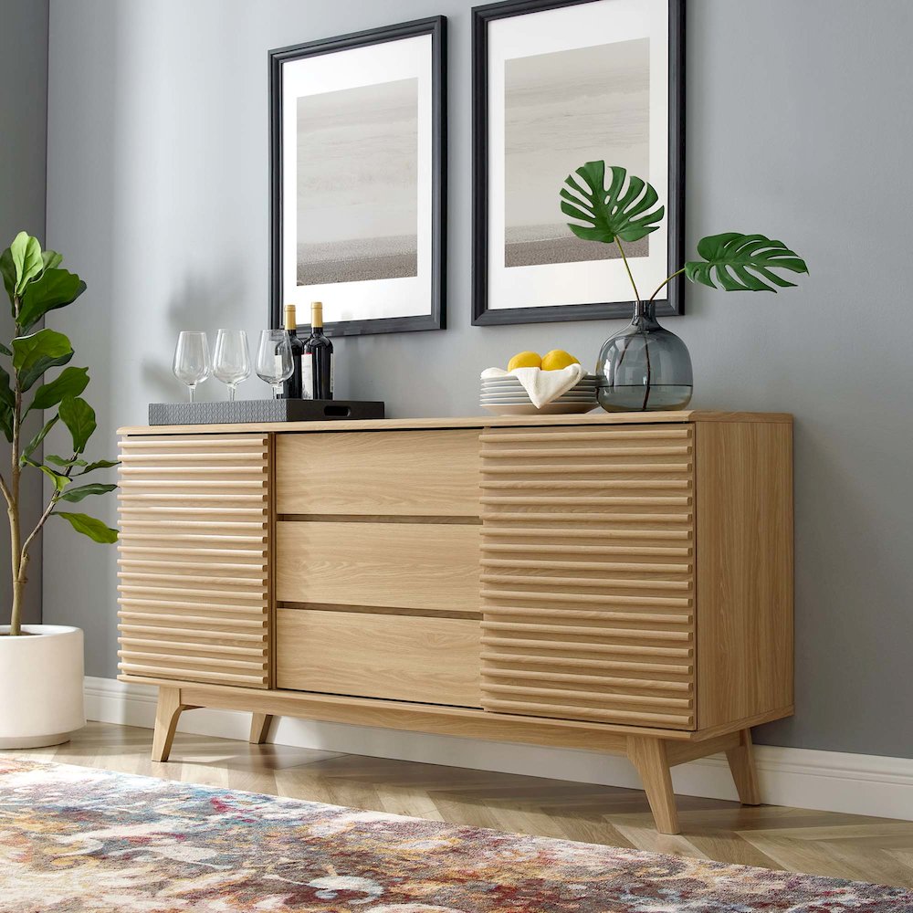 Render 63" Sideboard Buffet Table or TV Stand. Picture 7
