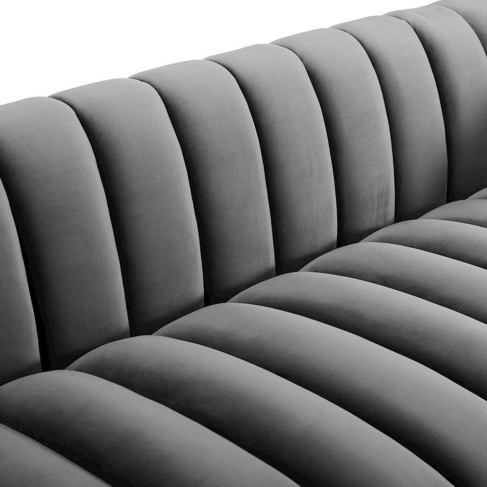 Entertain Vertical Channel Tufted Performance Velvet Sofa. Picture 4