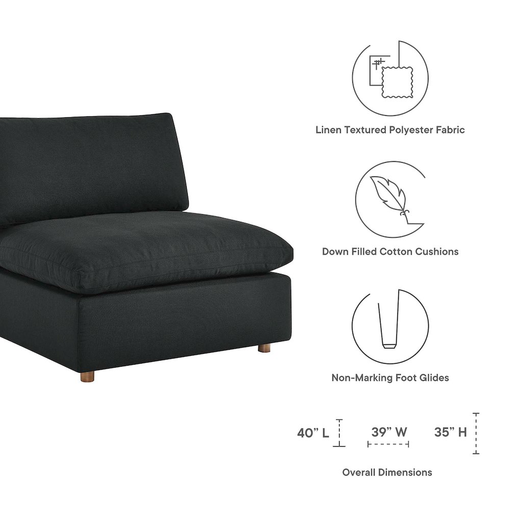 Commix 3 Piece Down Filled Overstuffed Sectional Sofa Set. Picture 3