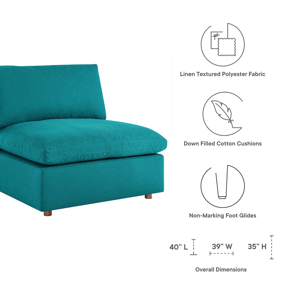 Commix 3 Piece Down Filled Overstuffed Sectional Sofa Set. Picture 3