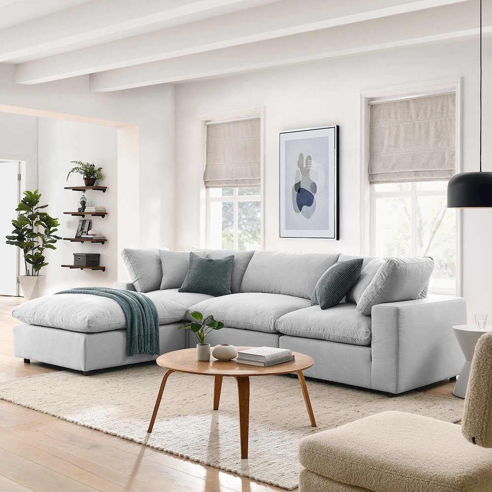 Commix 4 Piece Down Filled Overstuffed Sectional Sofa Set. Picture 17