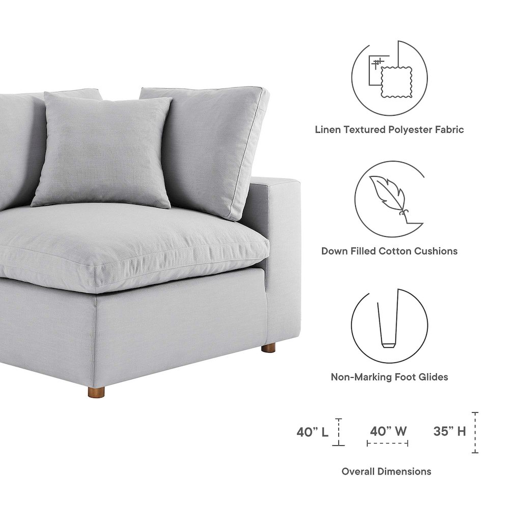 Commix 5 Piece Down Filled Overstuffed Sectional Sofa Set. Picture 3