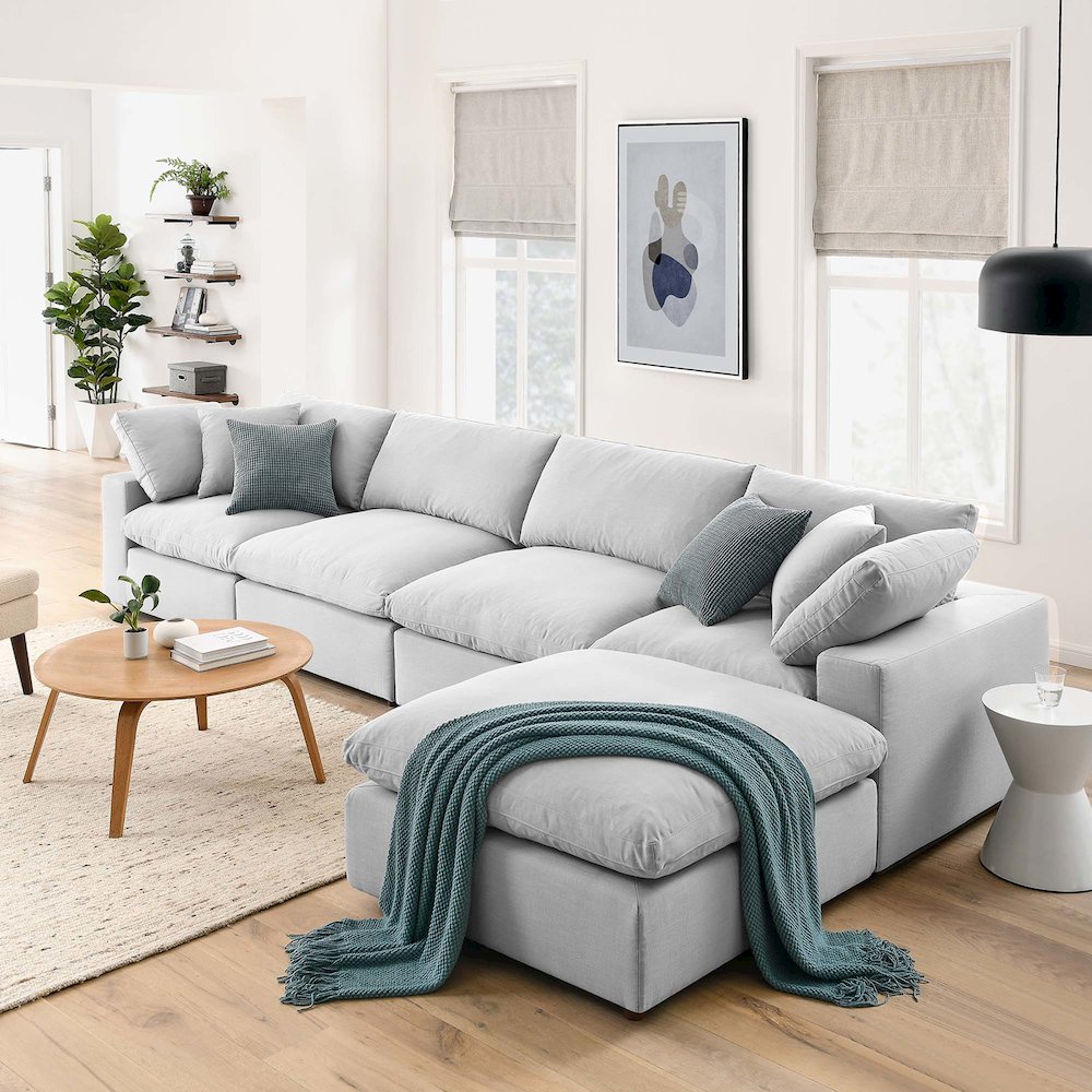 Commix 5 Piece Down Filled Overstuffed Sectional Sofa Set. Picture 17