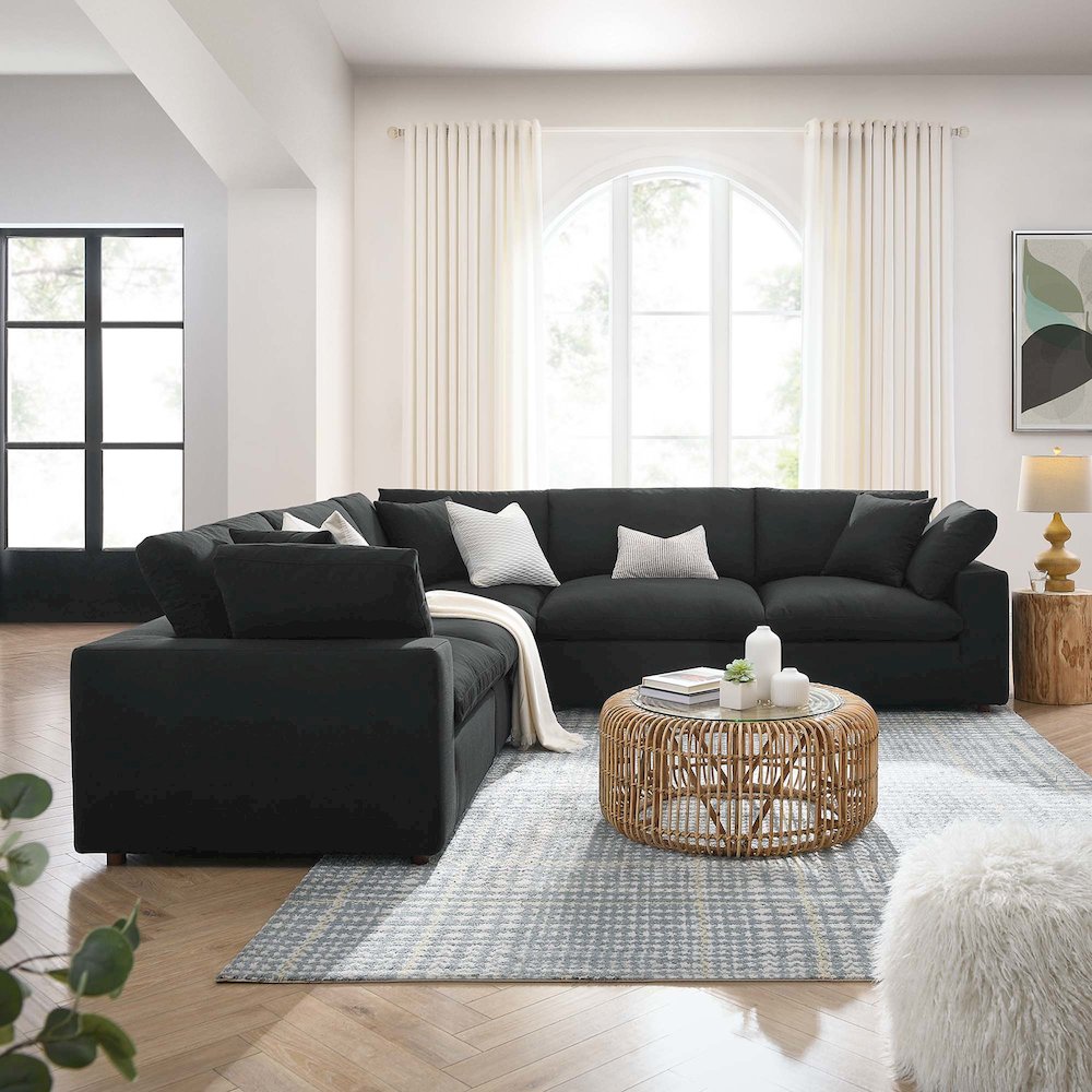 Commix 5 Piece Down Filled Overstuffed Sectional Sofa. Picture 14