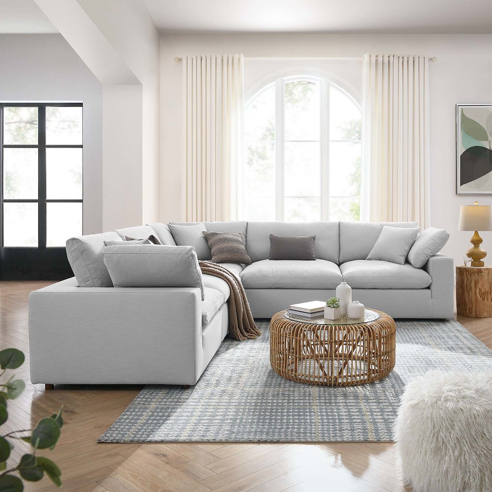 Commix 5 Piece Down Filled Overstuffed Sectional Sofa. Picture 14