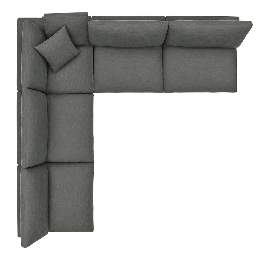 Commix 5-Piece Down Filled Overstuffed Armless Sectional Sofa. Picture 13