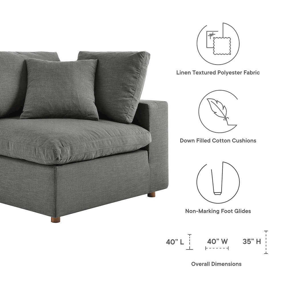 Commix 5-Piece Down Filled Overstuffed Armless Sectional Sofa. Picture 2