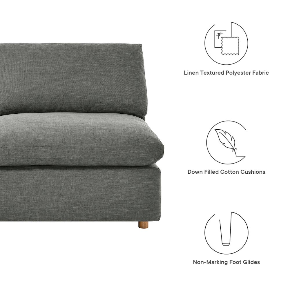 Commix 5-Piece Down Filled Overstuffed Armless Sectional Sofa. Picture 3